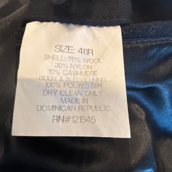 Men's Michael Kors 48R Wool Black 44" Length 3 Button Overcoat-Good Cond… - Picture 9 of 10